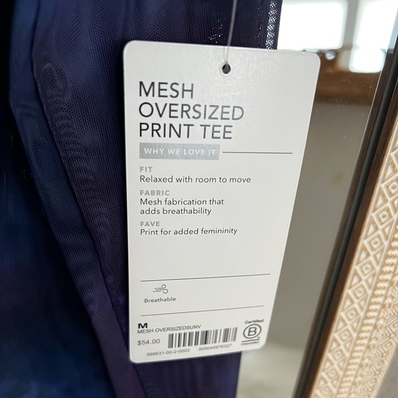 Athleta Mesh Oversized Print Tee - Picture 3 of 6